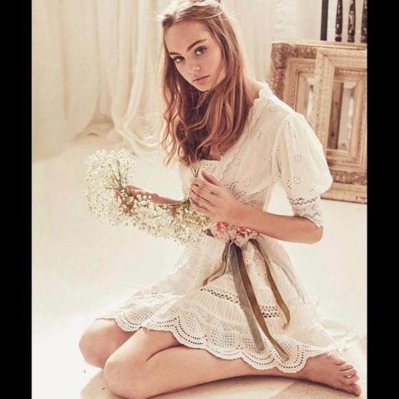 LoveShackFancy Dresses & Skirts - NEW LoveShackFancy Kristen Boho Dress Ivory Lace